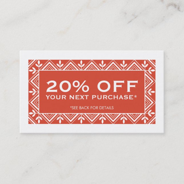 Carte Coupon Rouge Festif (Devant)