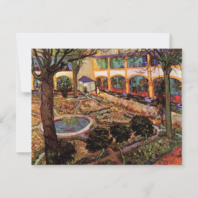 Carte Cour de l'hôpital d'Arles par Vincent van Gogh (Devant)