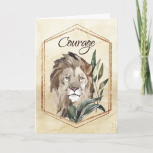 Carte Courage Lion pour 12 étapes de récupération