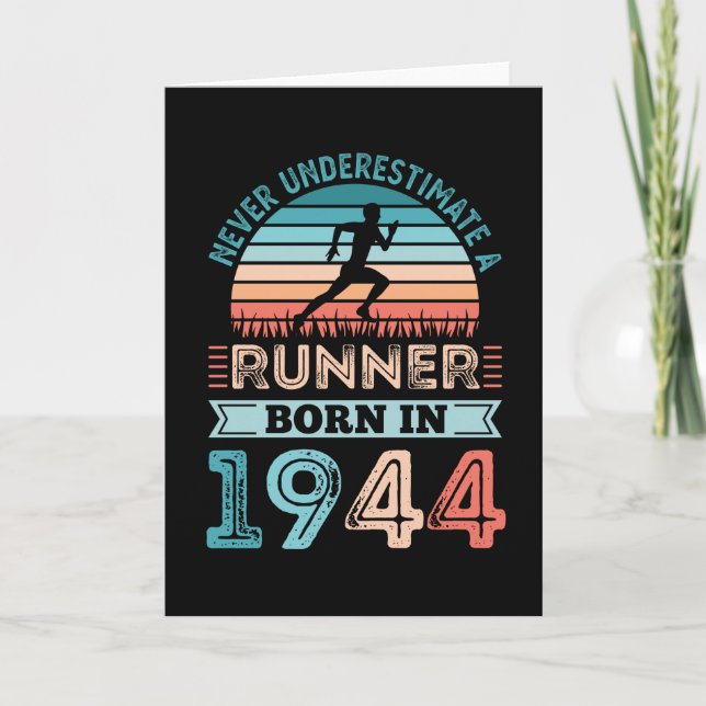 Carte Coureur né en 1944 80e anniversaire Gift Running D (Devant)