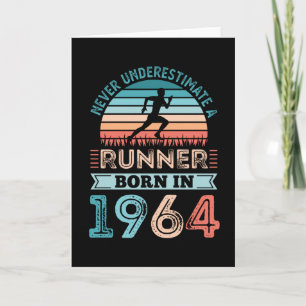 Carte Coureur né en 1964 60e anniversaire Cadeau coureur