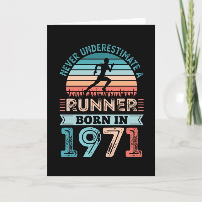 Carte Coureur né en 1971 50e anniversaire Cadeau coureur (Devant)