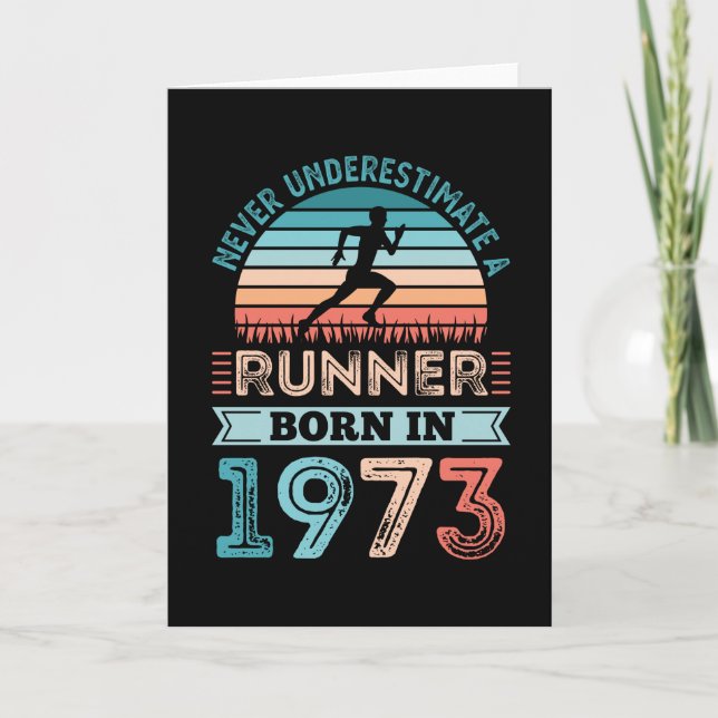 Carte Coureur né en 1973 50e anniversaire Cadeau coureur (Devant)