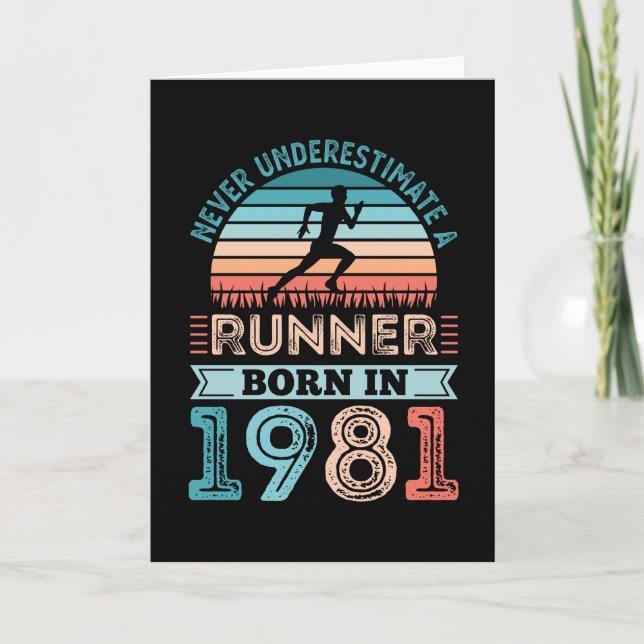 Carte Coureur né en 1981 40e anniversaire Cadeau coureur (Devant)