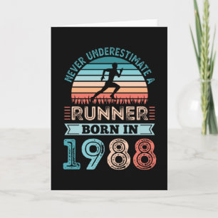 Carte Coureur né en 1988 40e anniversaire Cadeau coureur
