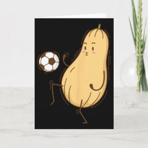 Carte Courge Butternut Jouant au Football 