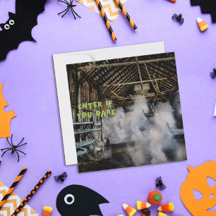 Carte Courir Cheval Fantômes Effrayant Grange Halloween
