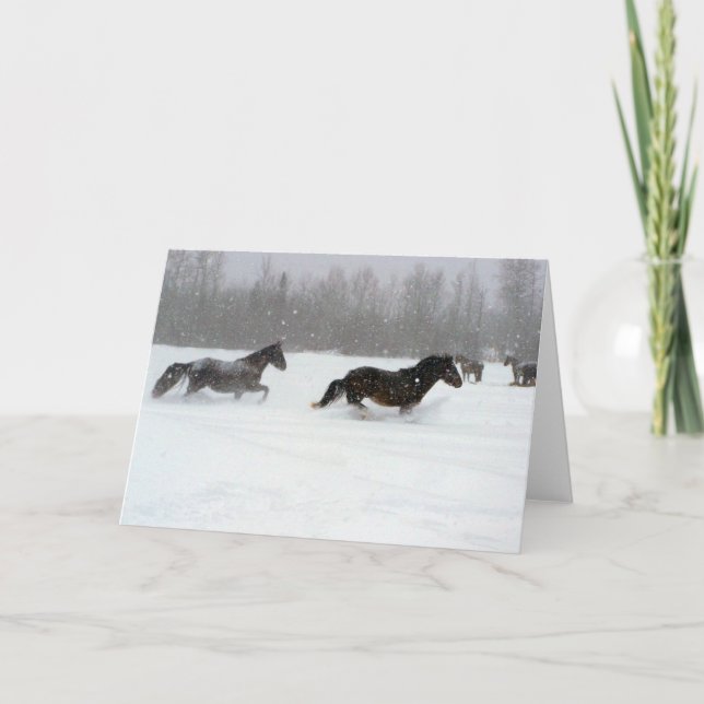 Carte Courir dans la neige (Devant)