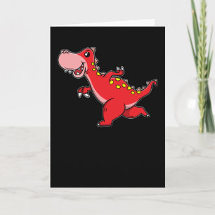 Carte Courir et sourire Dinosaure pour enfants