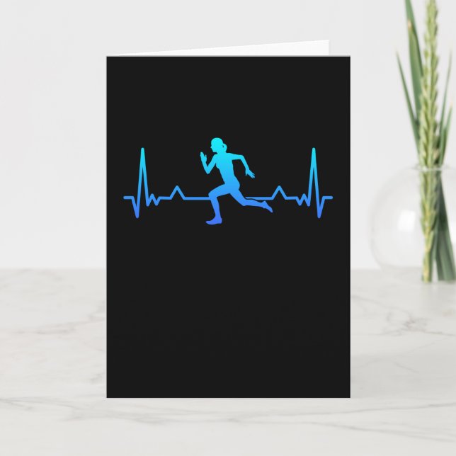 Carte Courir Heartbeat Line Maman Runner Cadeau (Devant)