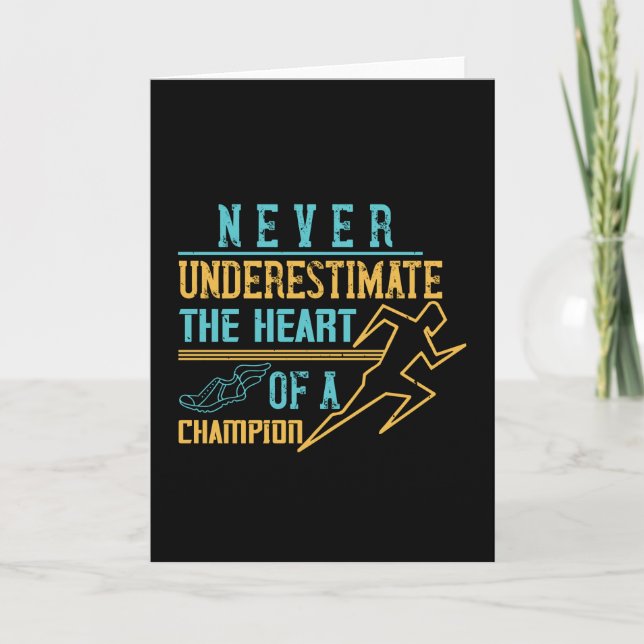 Carte Courir - Ne jamais sous-estimer le champion (Devant)