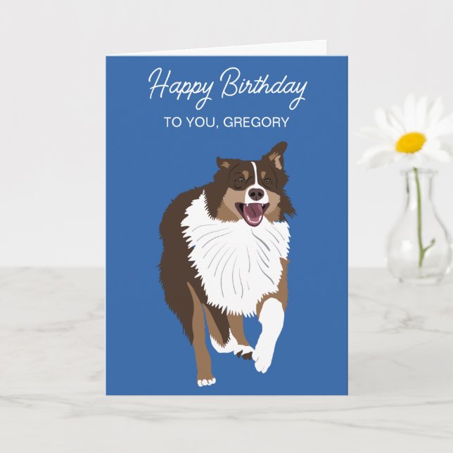 Carte Courir un berger australien Aussie Chien (Petite plante)