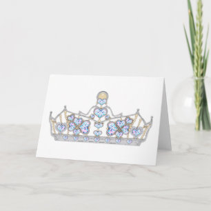 Carte couronne argentée de diamants du cœur lumineux mod