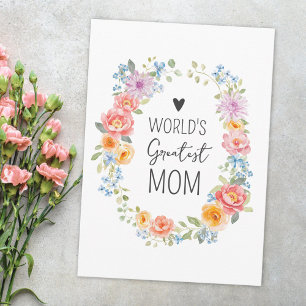 Carte Couronne de fleurs de la plus grande maman pour la