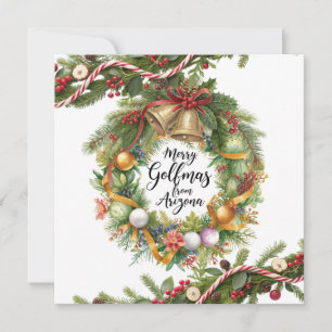 Carte Couronne de Noël de golf pour golfeur avec balle d