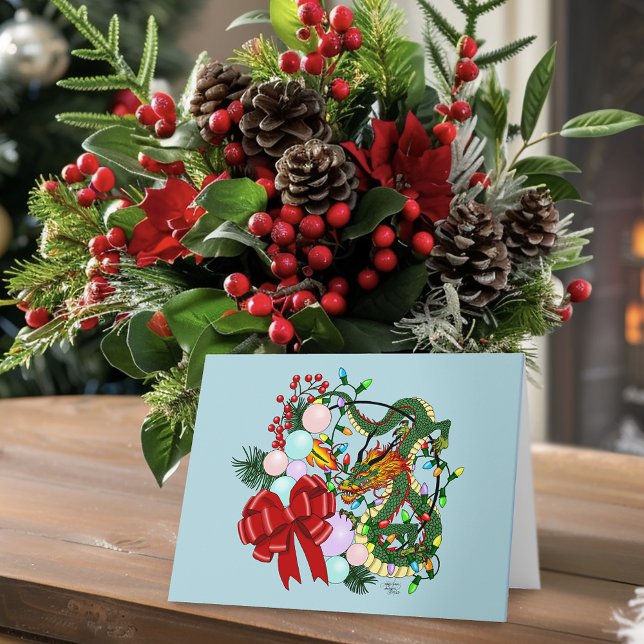 Carte Couronne de Noël du dragon chinois (Créateur téléchargé)