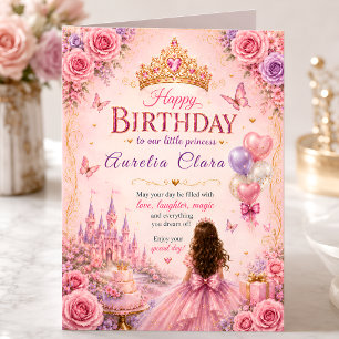 Carte Couronne de princesse élégante pour anniversaire