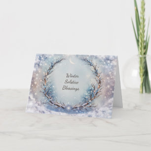 Carte Couronne de style bohème pour le solstice d'hiver 