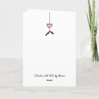 Carte Couronne de vacances poinsettia rose