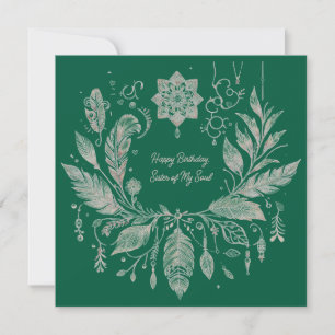 Carte Couronne florale bohème entièrement personnalisabl