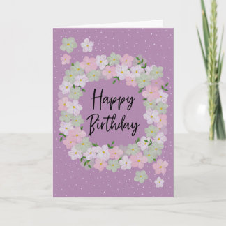Carte Couronne florale d'anniversaire