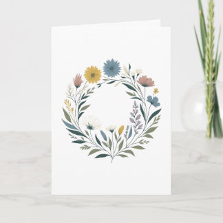 Carte Couronne florale de printemps
