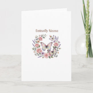 Carte Couronne florale papillon aquarelle - Boho romanti