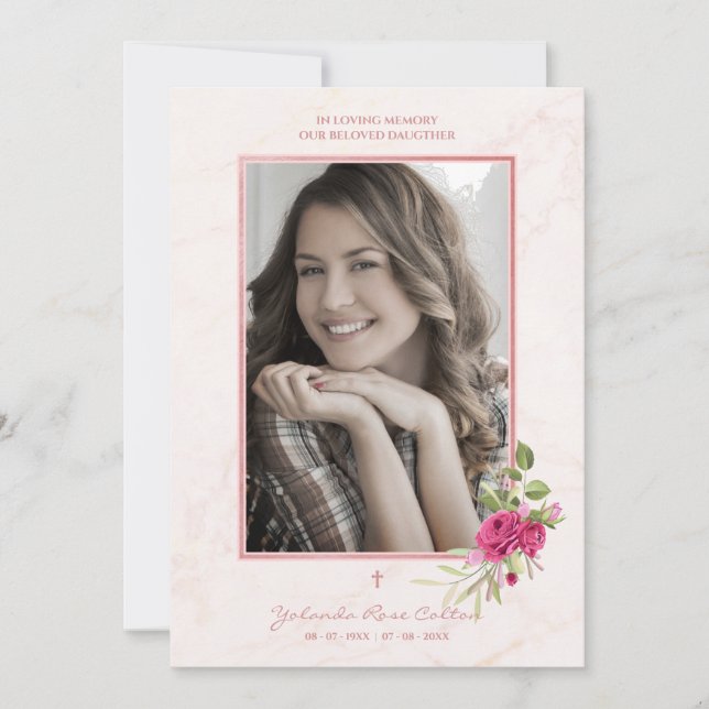 Carte Couronne funéraire commémorative pour un être cher (Devant)