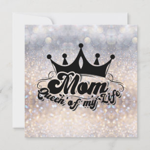 Carte Couronne noire moderne, Maman reine de ma vie Cart