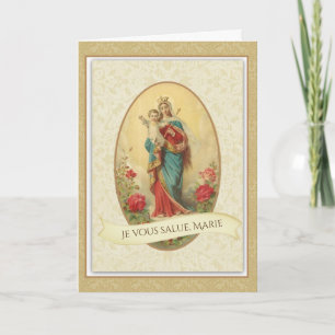 CARTE COURRIER MARY PRIER EN CATHOLIQUE FRANÇAIS