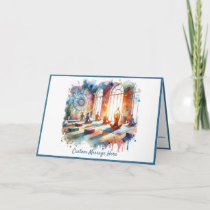 Carte Cours de Yoga Zen Aquarelle Spiritualité Pleine Co