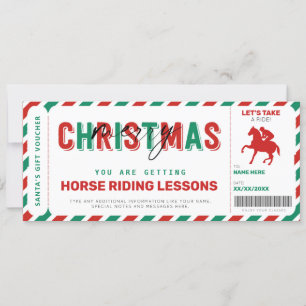 Carte Cours d'équitation Noël Billet cadeau cadeau de No