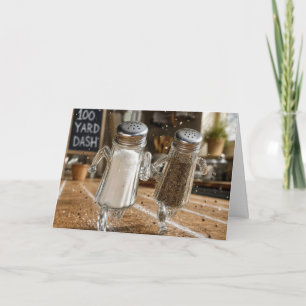 Carte Course de 100 verges pour un anniversaire avec hum
