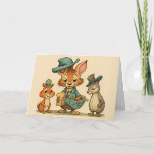Carte Coursiers Animaux de Dessin Animé Mignons Drôles p