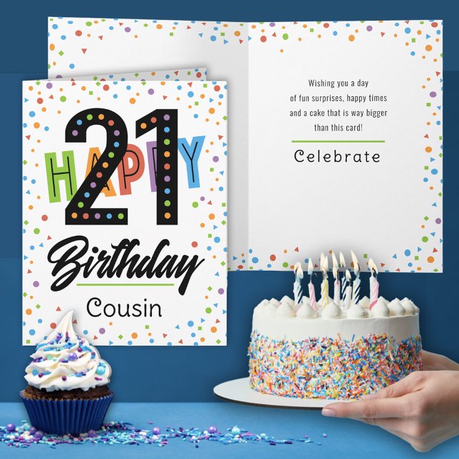 Carte Cousin 21e anniversaire (Créateur téléchargé)