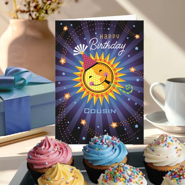 Carte Cousin Celestial Sun Universe Joyeux Anniversaire (Créateur téléchargé)