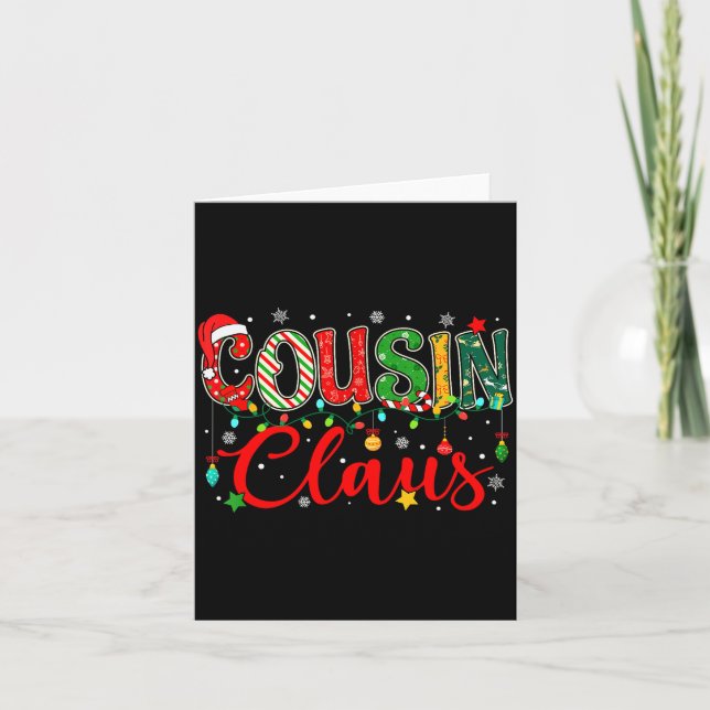 Carte Cousin Claus Christmas Lights Pajama Family Matchi (Devant)