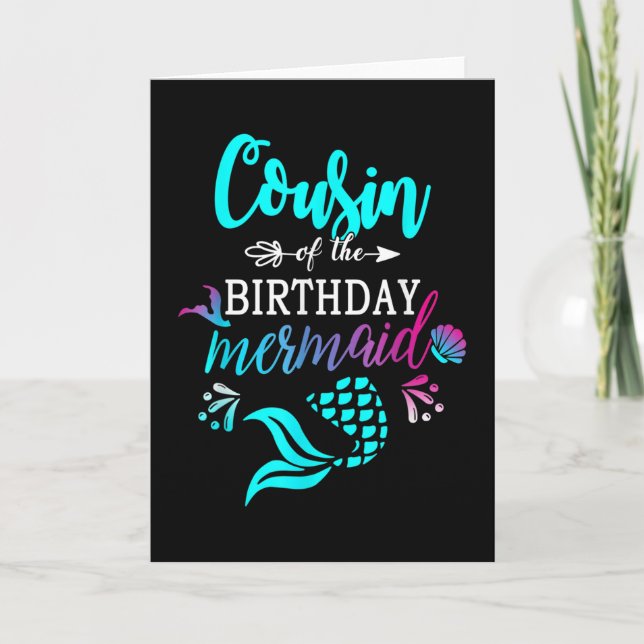 Carte Cousin De La Sirène D'Anniversaire (Devant)