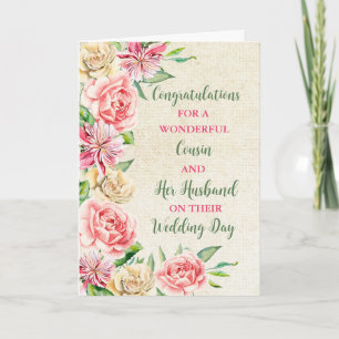 Carte Cousin et son mari Mariage Félicitations