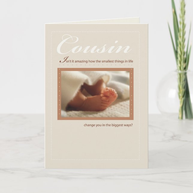 Carte Cousin Félicitations New Baby Feet (Devant)
