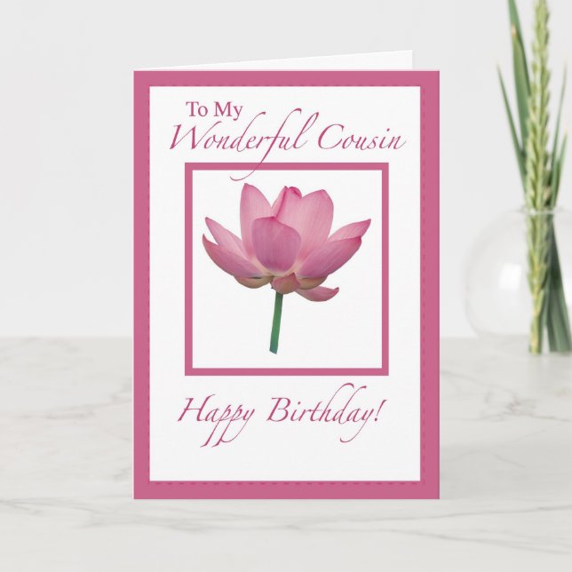 Carte Cousin Fleur d'anniversaire (Devant)