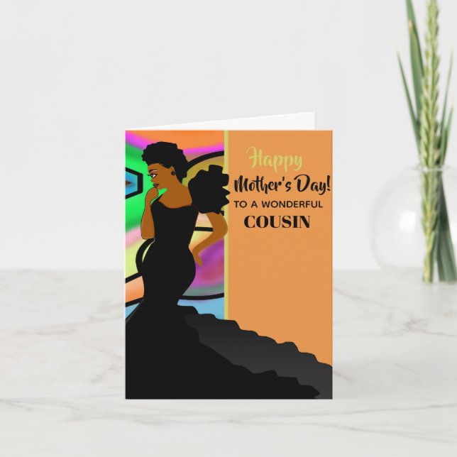 Carte Cousin, l'élégante cousine afro-américaine, Bonne  (Devant)