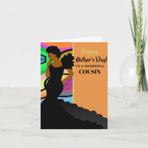 Carte Cousin, l'élégante cousine afro-américaine, Bonne 