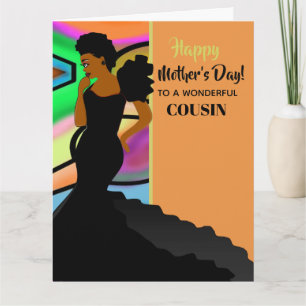 Carte Cousin, l'élégante cousine afro-américaine, Bonne 