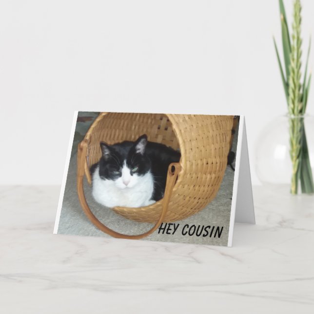 CARTE **COUSIN** VOUS ÊTES L'ANNIVERSAIRE DU CHAT (Devant)