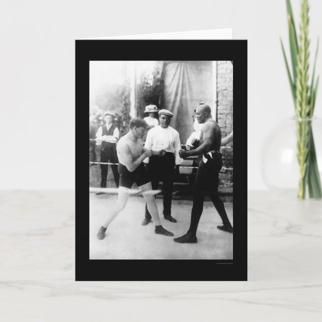 Carte Coutelier contre le match de boxe 1914 de Johnson (Devant)