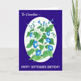 Carte Coutume Bleu matin Gloire Septembre Anniversaire
