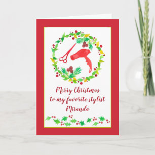Carte Coutume de coiffeur de Joyeux Noël