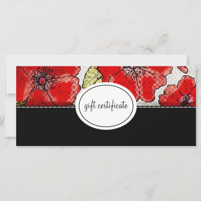 Carte Couture Floral Boutique Style Certificats cadeaux (Devant)