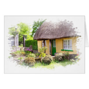 Carte couverte de chaume irlandaise de cottage